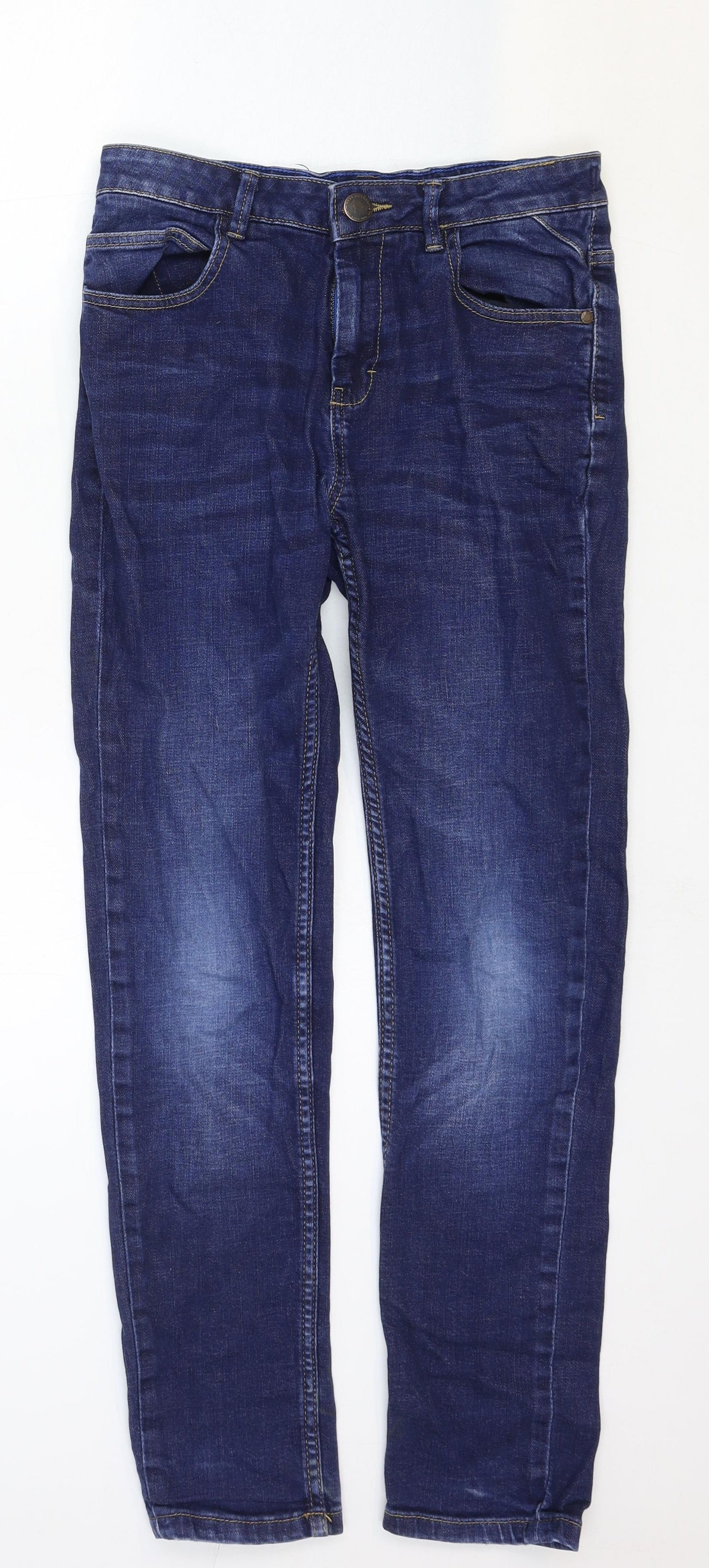 NEXT Boys Blue Cotton Straight Jeans Size 13 Years Regular Zip