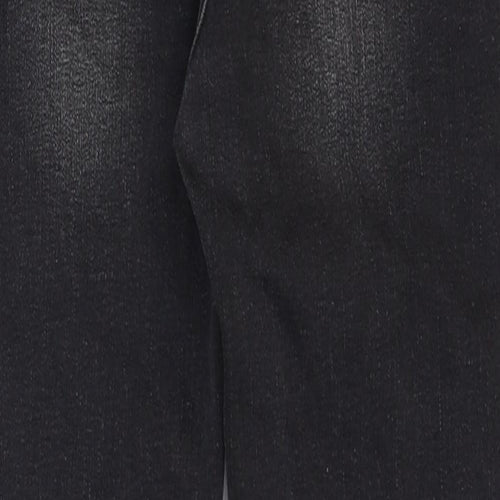 The Mini Ivy Girls Black Cotton Skinny Jeans Size 11-12 Years Regular Zip - Distressed