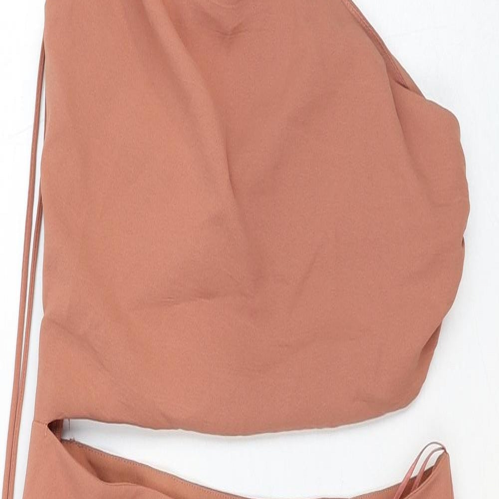 Zara Womens Pink Viscose Sheath Size M One Shoulder Zip