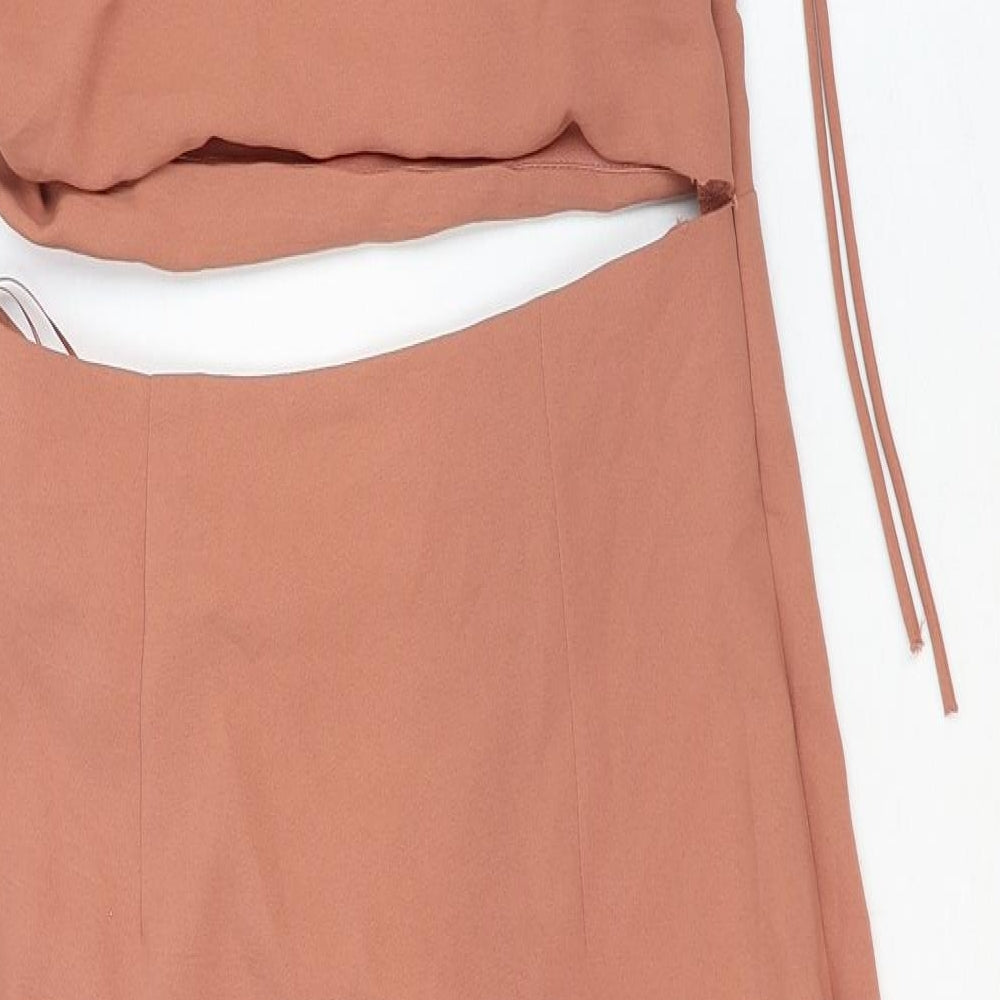 Zara Womens Pink Viscose Sheath Size M One Shoulder Zip