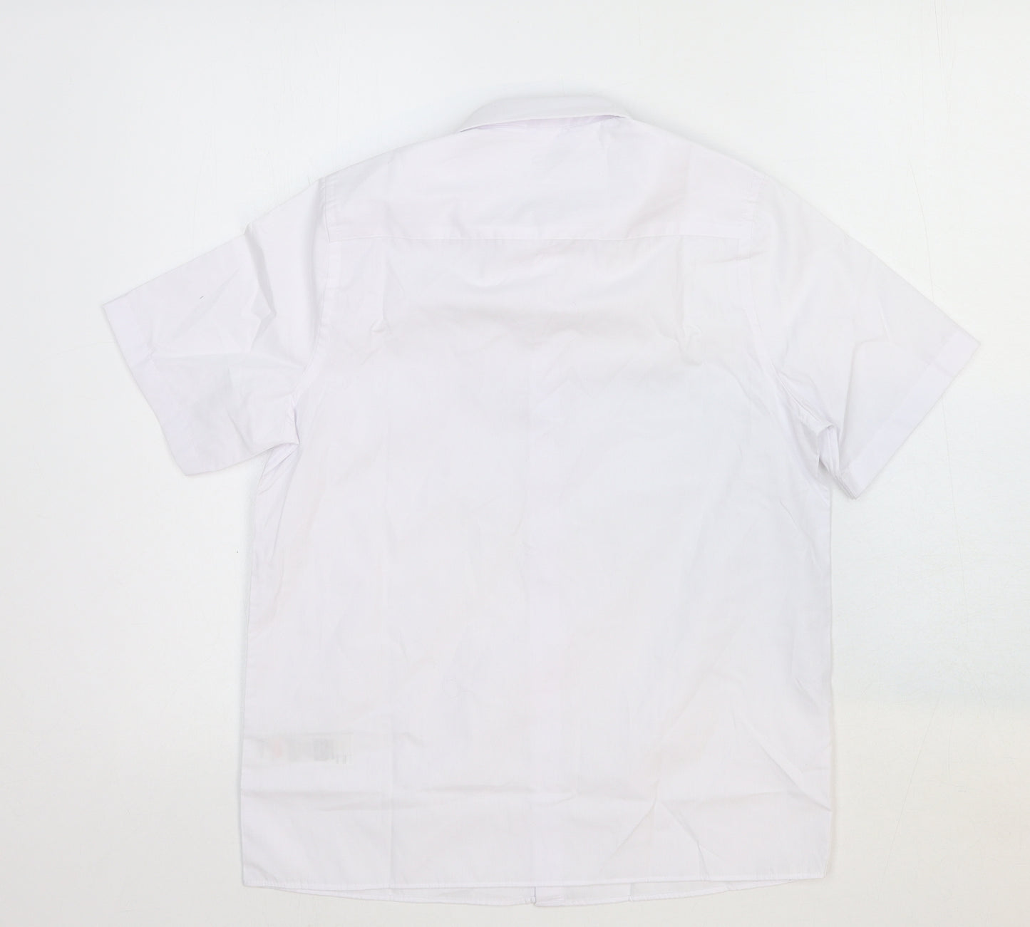Marks and Spencer Girls White Cotton Basic Button-Up Size 11-12 Years Collared Button