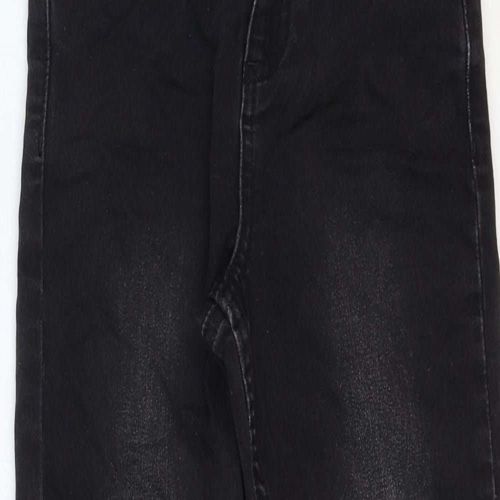 Nutmeg Boys Black Cotton Straight Jeans Size 7-8 Years Regular Zip
