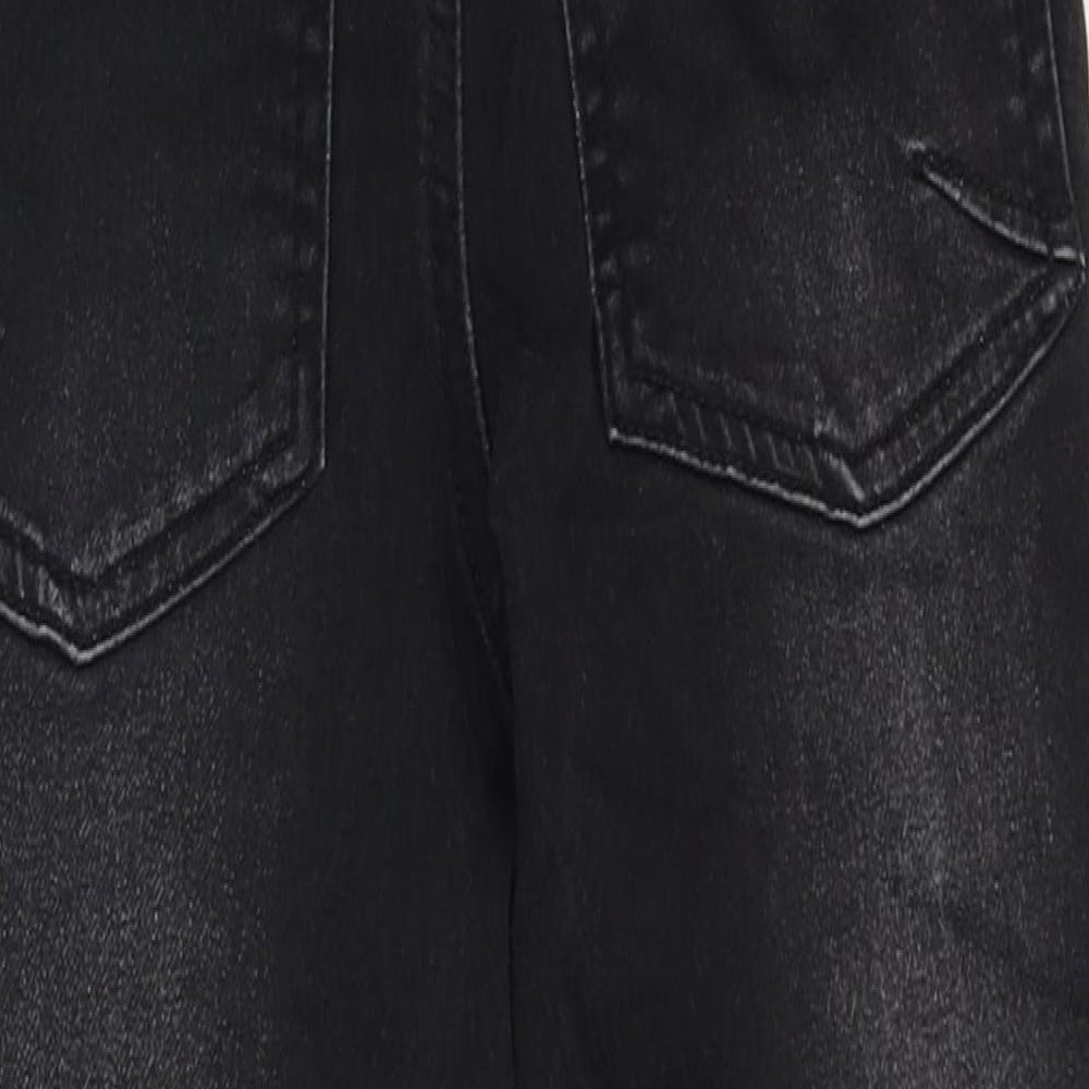 Nutmeg Boys Black Cotton Straight Jeans Size 7-8 Years Regular Zip
