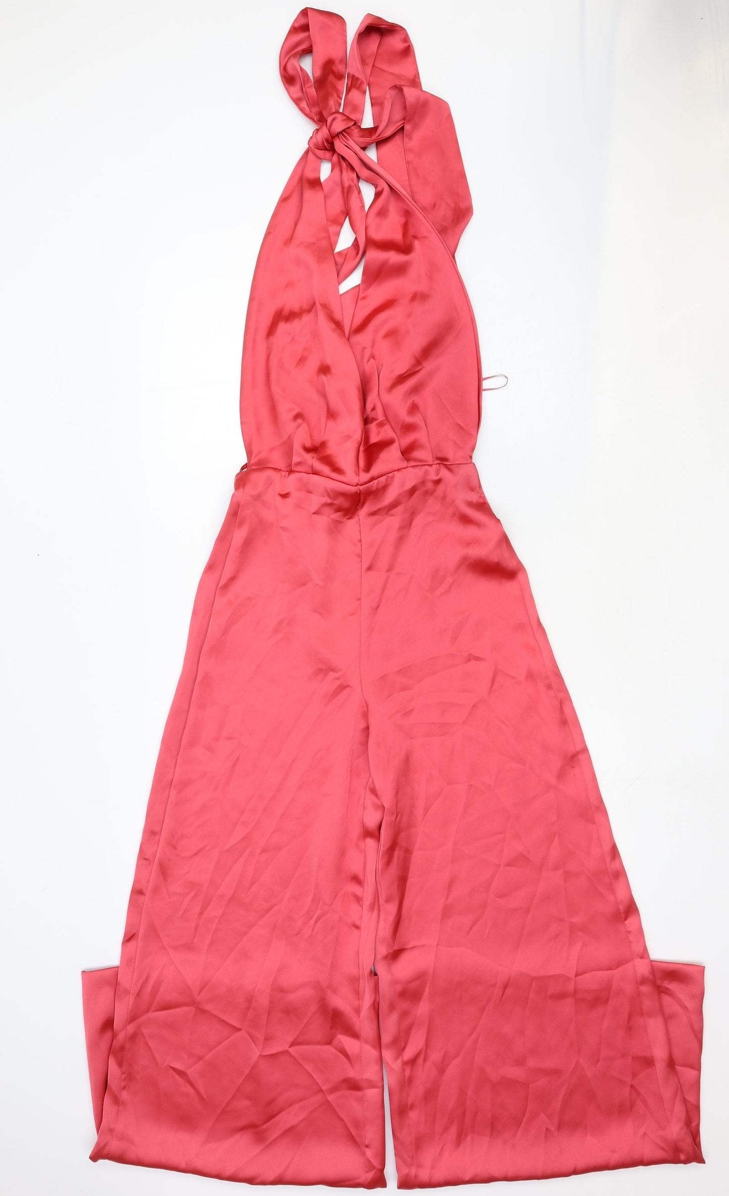 Zara Womens Pink Silk Jumpsuit One-Piece Size XS Zip
