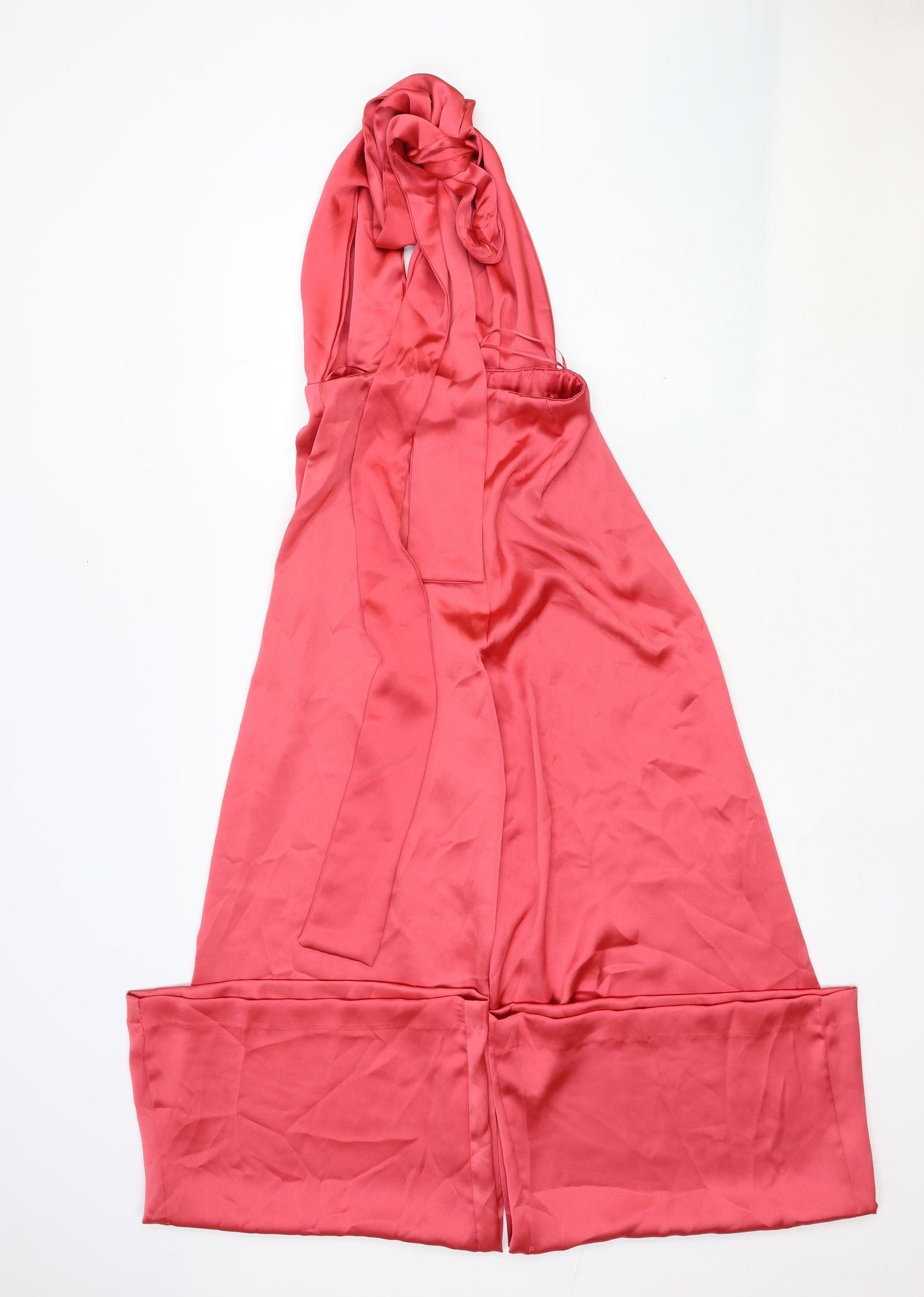 Zara Womens Pink Silk Jumpsuit One-Piece Size XS Zip