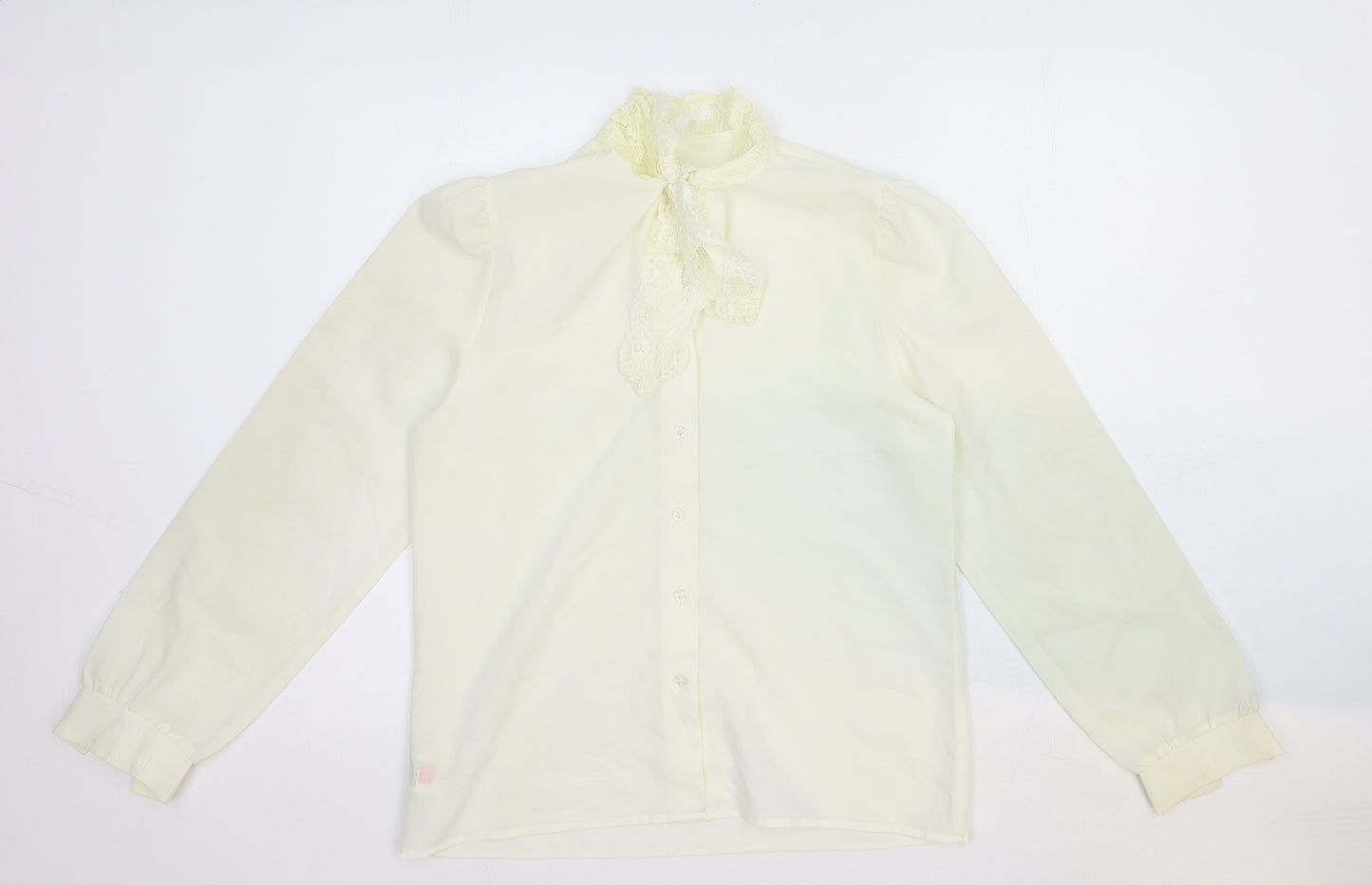 St Michael Womens White Viscose Basic Button-Up Size 12 Round Neck