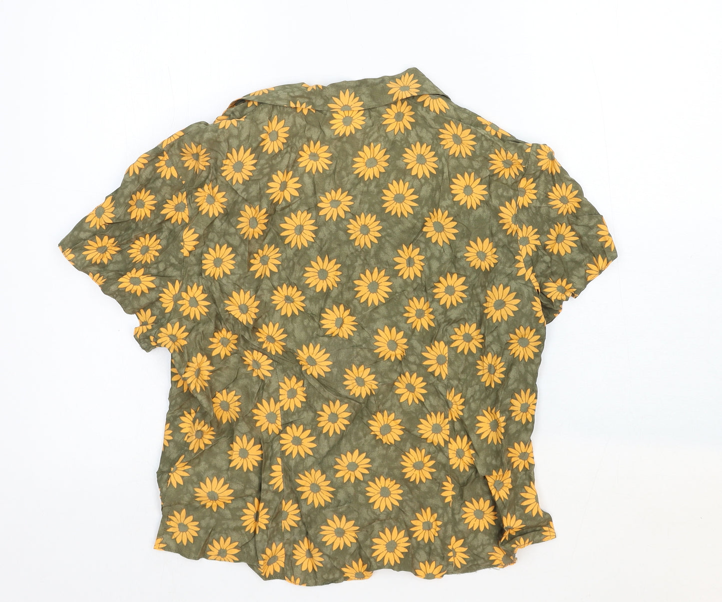 Lakeland Womens Multicoloured Floral Viscose Basic Button-Up Size 12 Collared - Sunflower