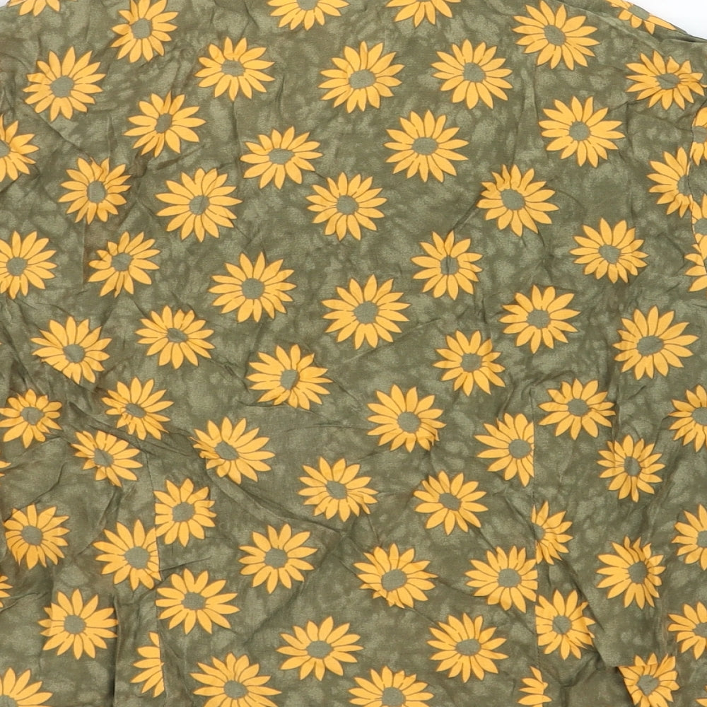 Lakeland Womens Multicoloured Floral Viscose Basic Button-Up Size 12 Collared - Sunflower