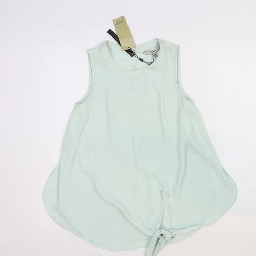 Coast Womens Blue Viscose Basic Tank Size 6 Round Neck