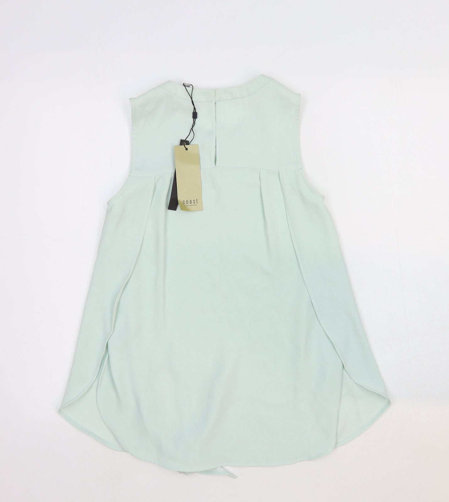 Coast Womens Blue Viscose Basic Tank Size 6 Round Neck