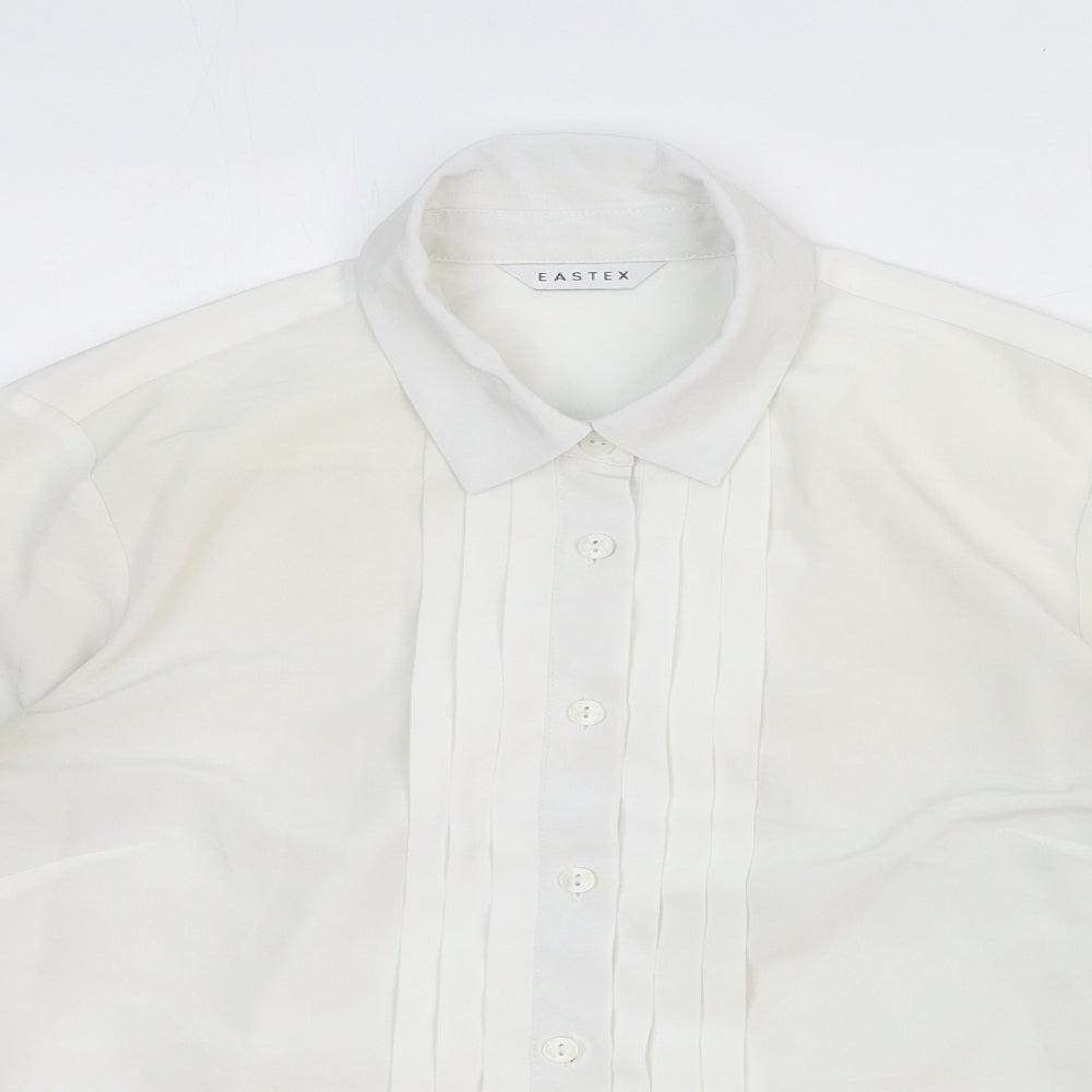 Eastex Womens White Cotton Basic Button-Up Size M Collared