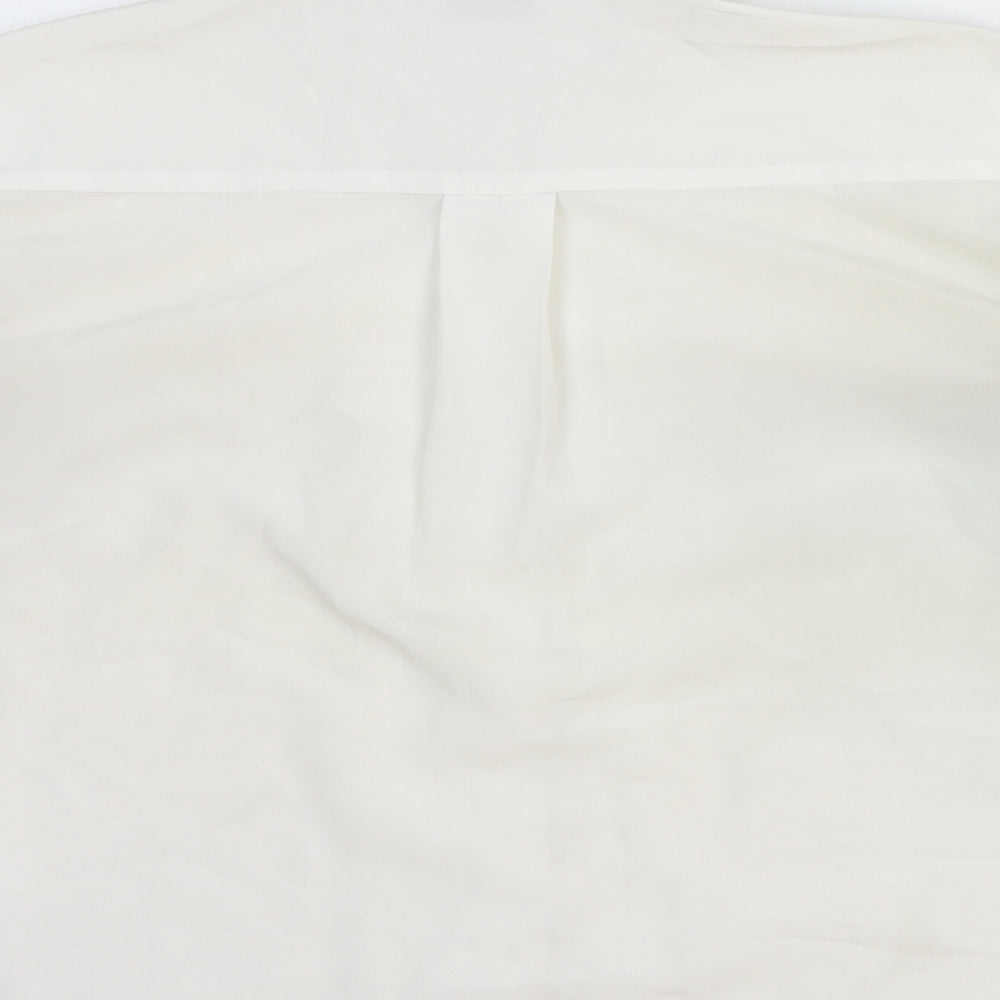 Eastex Womens White Cotton Basic Button-Up Size M Collared
