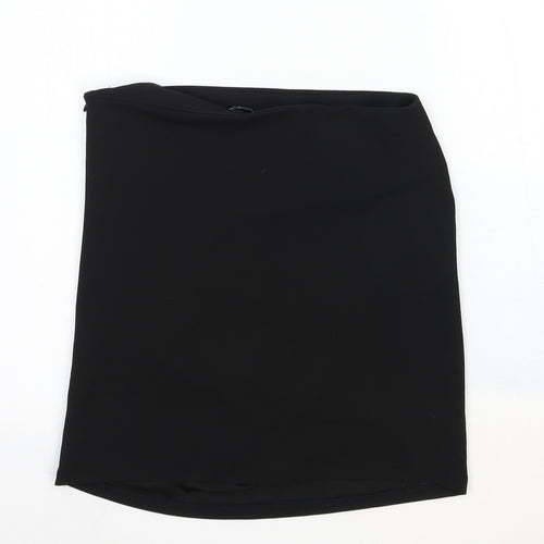 Zara Womens Black Viscose Straight & Pencil Skirt Size L Zip