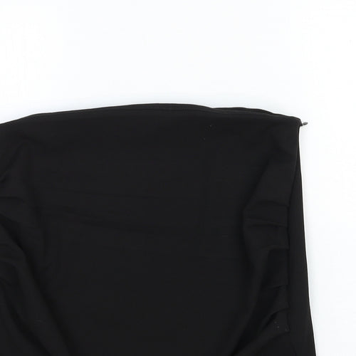 Zara Womens Black Viscose Straight & Pencil Skirt Size L Zip