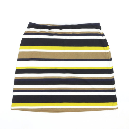 Marks and Spencer Womens Multicoloured Striped Cotton Straight & Pencil Skirt Size 10