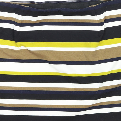 Marks and Spencer Womens Multicoloured Striped Cotton Straight & Pencil Skirt Size 10