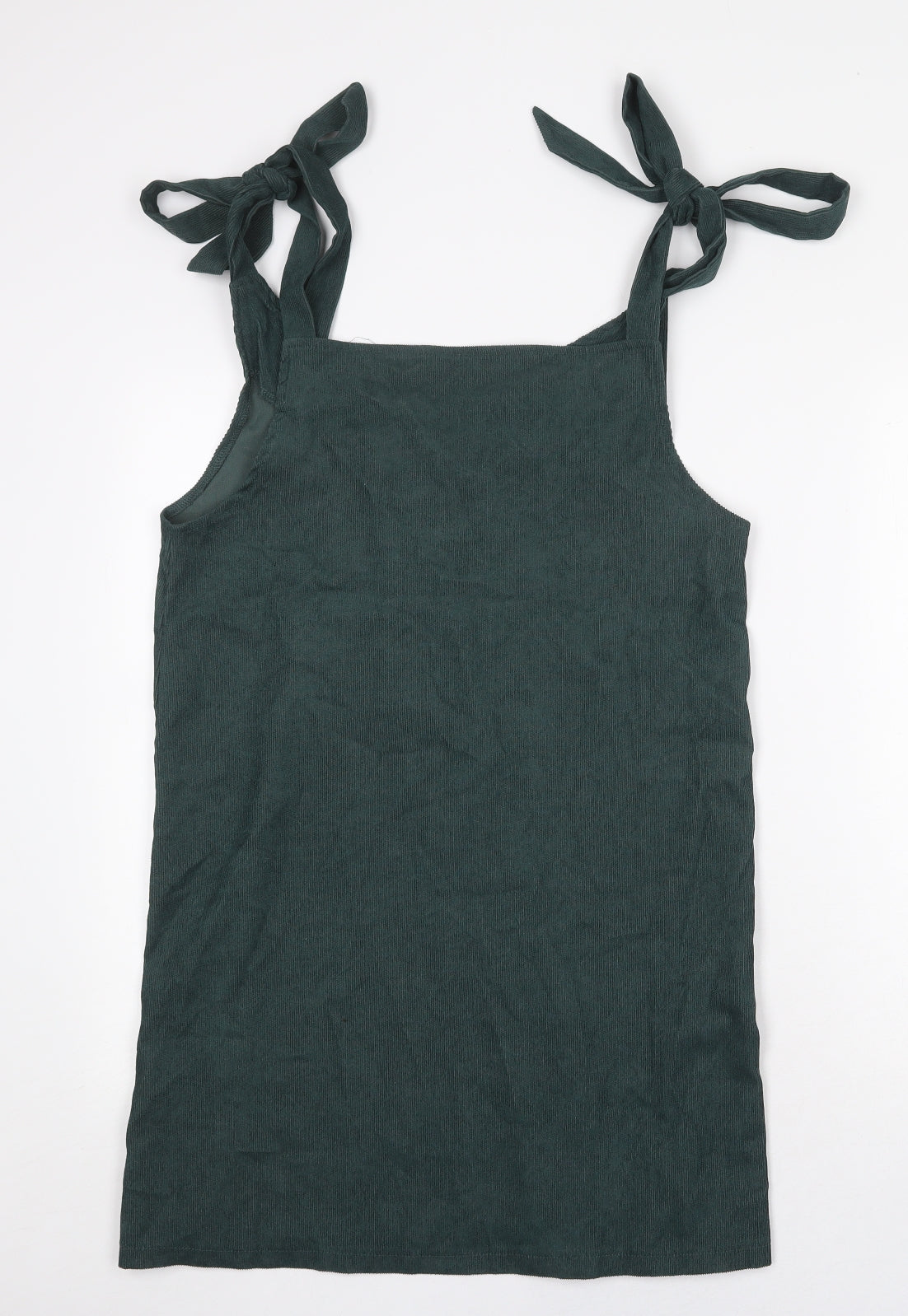 SheIn Womens Green Polyester Mini Size M V-Neck Tie - Tie Shoulder Detail