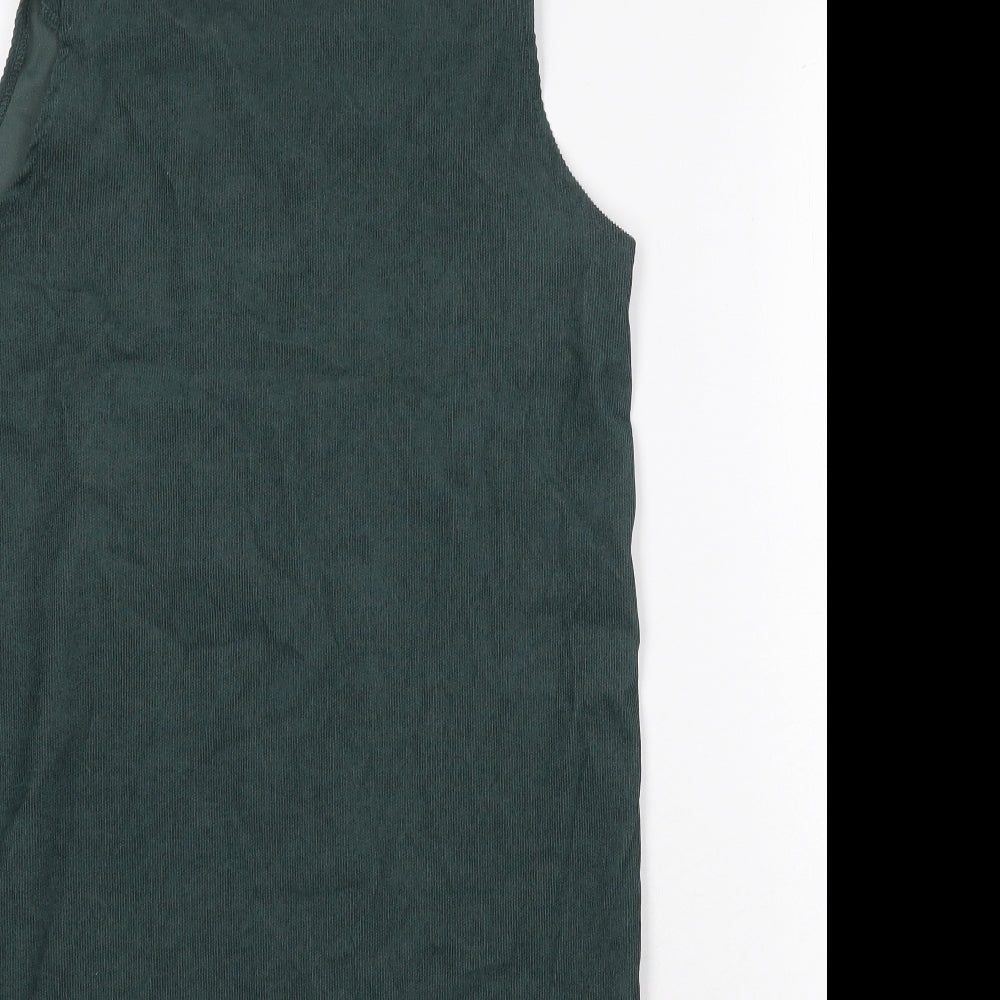SheIn Womens Green Polyester Mini Size M V-Neck Tie - Tie Shoulder Detail