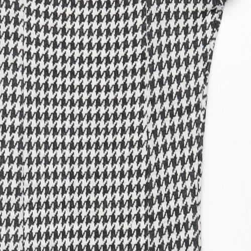AMARANTO Womens White Geometric Acrylic Pencil Dress Size 10 Square Neck Pullover
