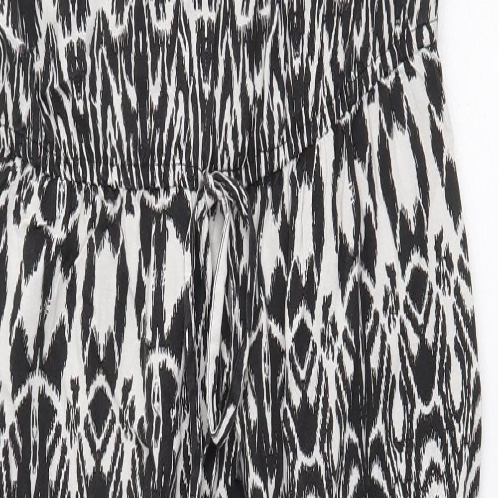 George Womens Black Geometric Viscose Jumpsuit One-Piece Size 12 Pullover