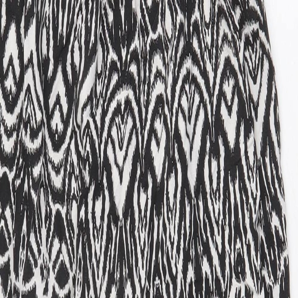 George Womens Black Geometric Viscose Jumpsuit One-Piece Size 12 Pullover