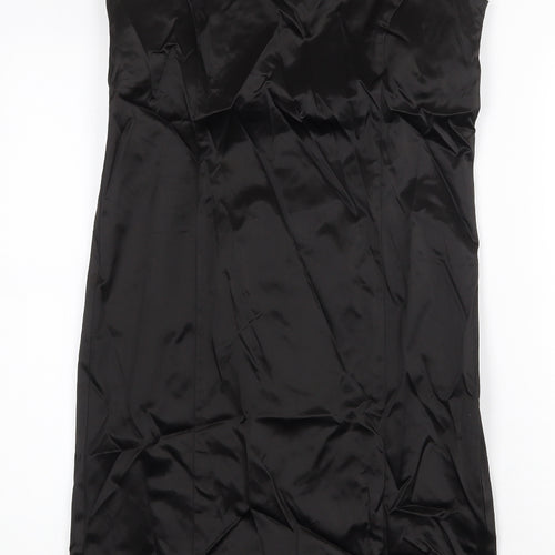 Wallis Womens Black Polyester Shift Size 12 Boat Neck Zip