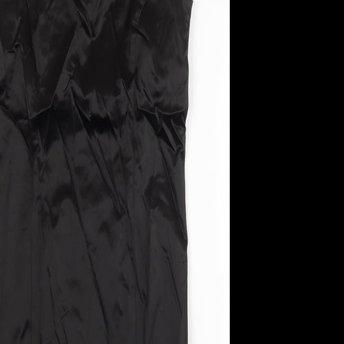 Wallis Womens Black Polyester Shift Size 12 Boat Neck Zip