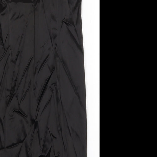 Wallis Womens Black Polyester Shift Size 12 Boat Neck Zip