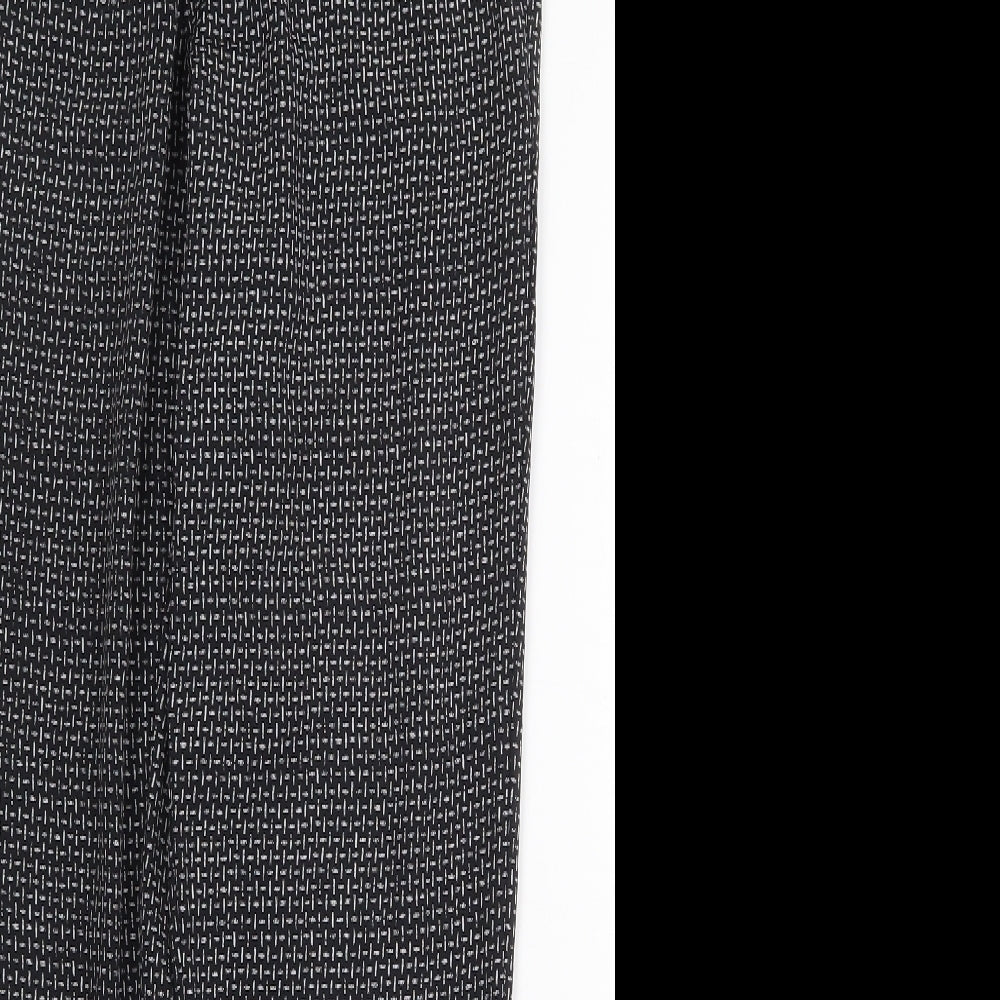 F&F Womens Black Geometric Polyester Harem Trousers Size 10 Regular
