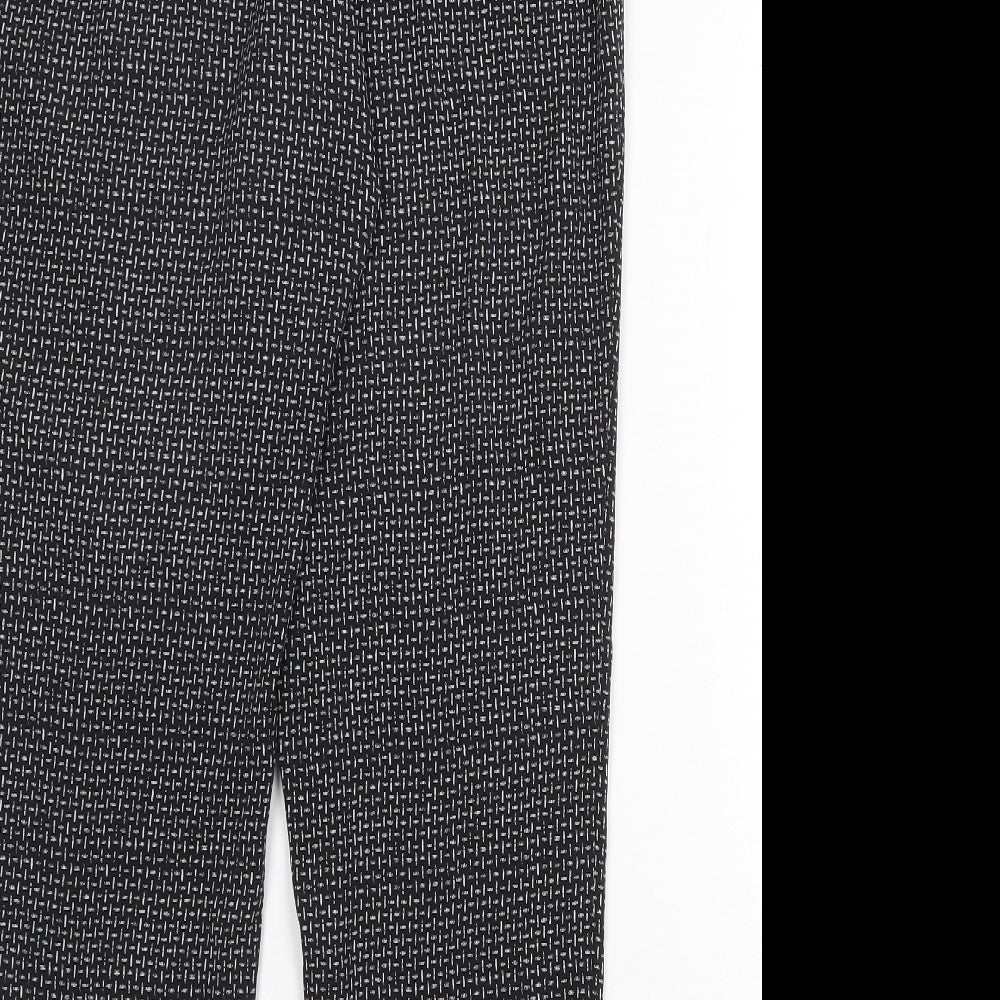 F&F Womens Black Geometric Polyester Harem Trousers Size 10 Regular