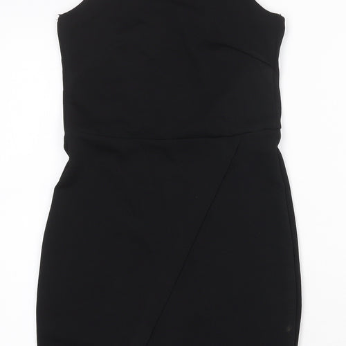 Miss Selfridge Womens Black Polyester Mini Size 8 Square Neck Pullover