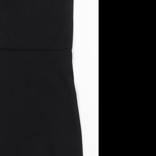 Miss Selfridge Womens Black Polyester Mini Size 8 Square Neck Pullover