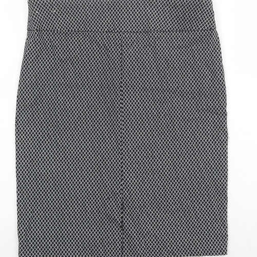 Lila Rose Womens Black Geometric Viscose Straight & Pencil Skirt Size 14 Zip