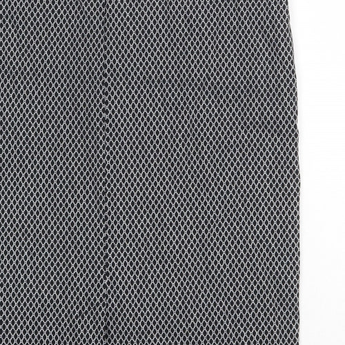 Lila Rose Womens Black Geometric Viscose Straight & Pencil Skirt Size 14 Zip