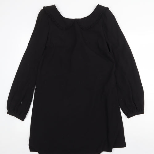 Warehouse Womens Black Polyester Trapeze & Swing Size 14 Collared Zip