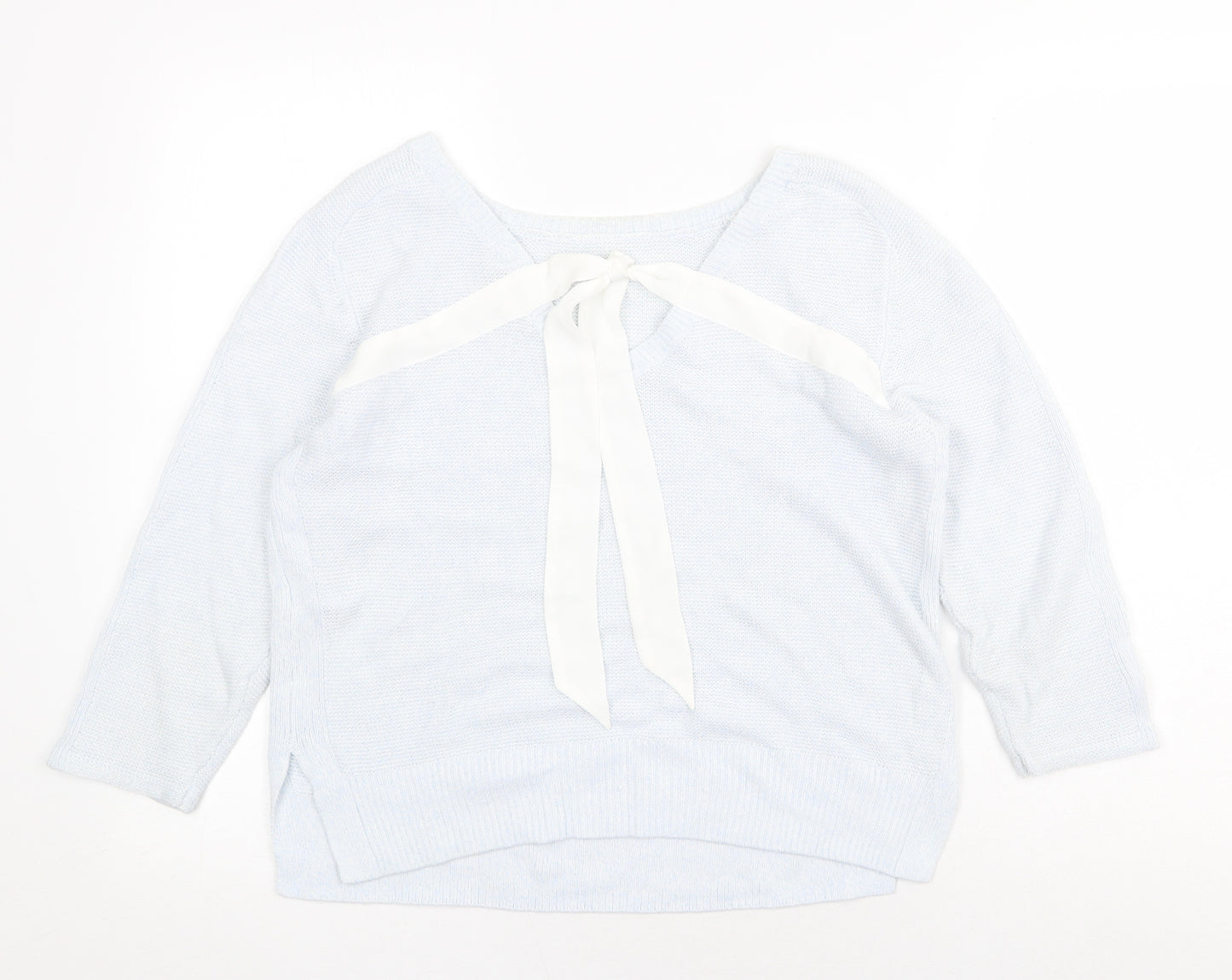Mini Velvet Womens Blue Round Neck Cotton Pullover Jumper Size 10