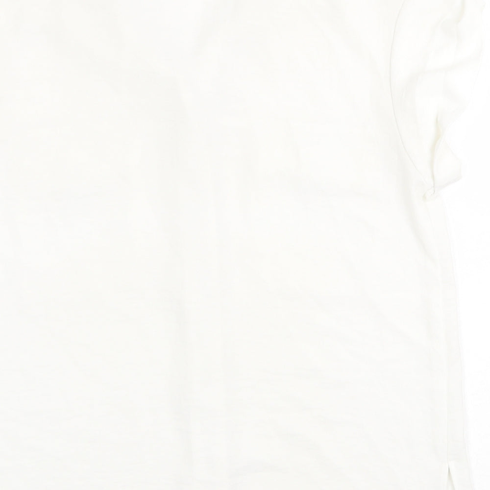 TU Womens White Polyester Basic Button-Up Size 8 Collared