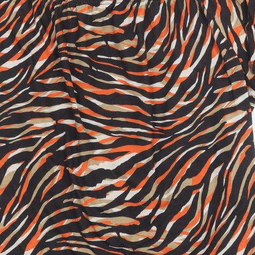 Peacocks Womens Multicoloured Animal Print Polyester Basic Blouse Size 14 Off the Shoulder - Tiger Print Bardot