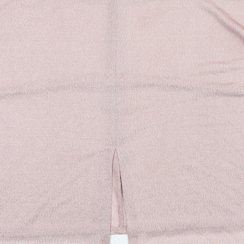 Papaya Womens Pink Polyester Basic Blouse Size 10 Scoop Neck