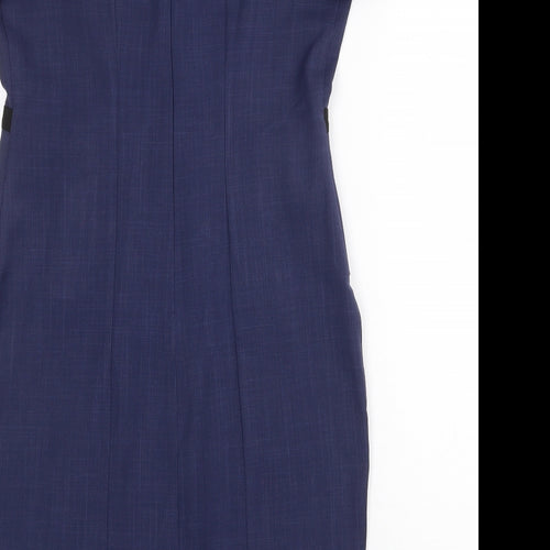 Florenceroby Womens Blue Polyester A-Line Size 10 Round Neck Zip