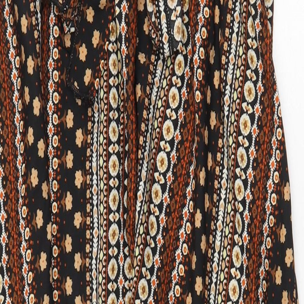 SheIn Womens Multicoloured Geometric Polyester Tank Dress Size XL Off the Shoulder Tie