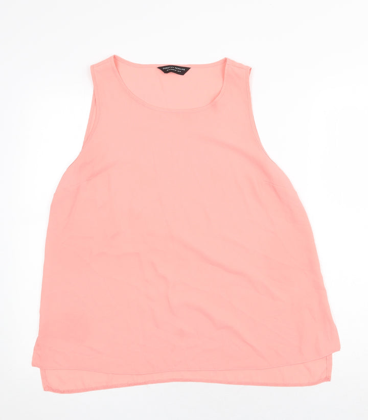 Dorothy Perkins Womens Pink Polyester Basic Tank Size 14 Scoop Neck