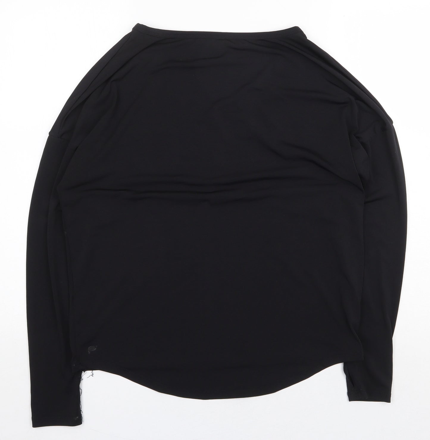 Fabletics Womens Black Polyester Basic T-Shirt Size S V-Neck