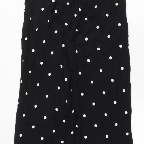 Primark Womens Black Polka Dot Polyester Trousers Size 14 Regular Tie