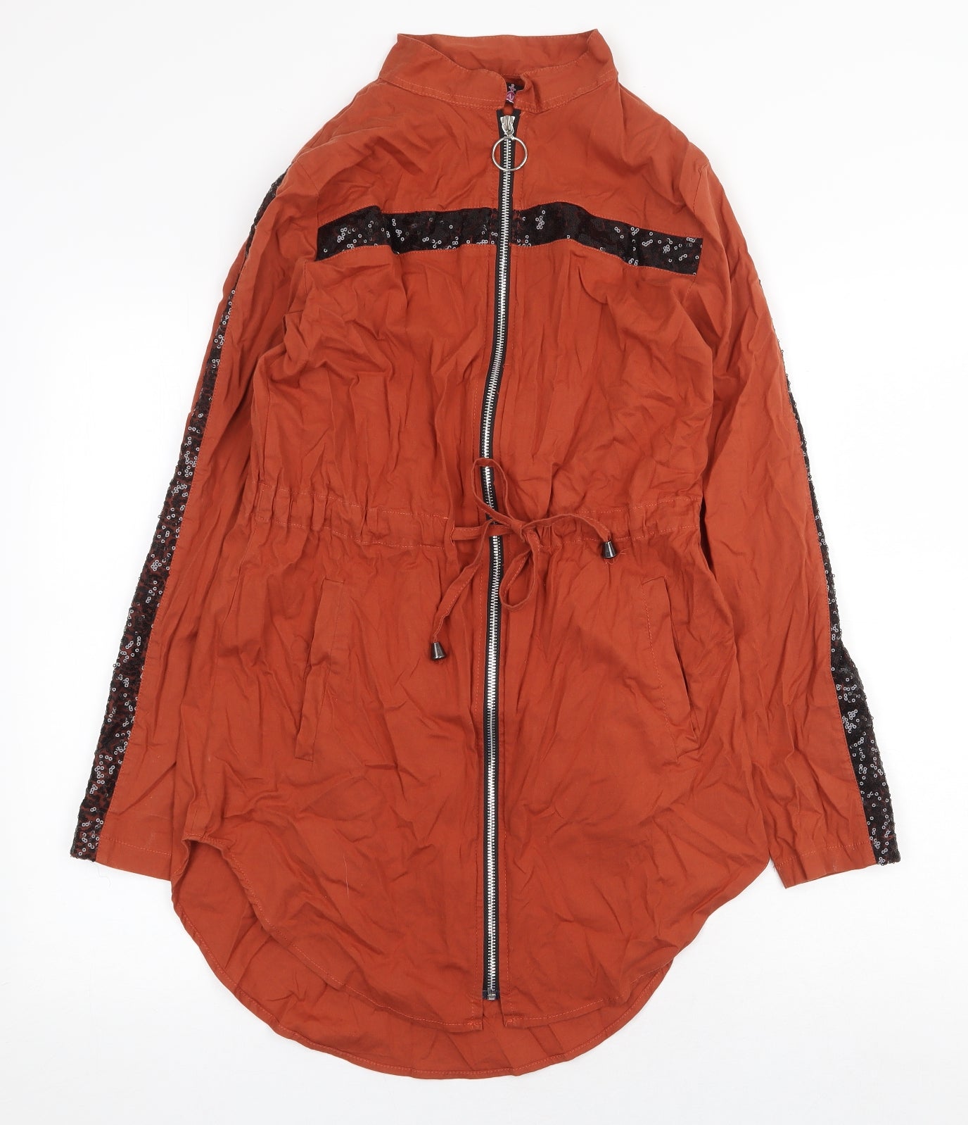 Alma Fashion Womens Orange Jacket Coat Size M Zip