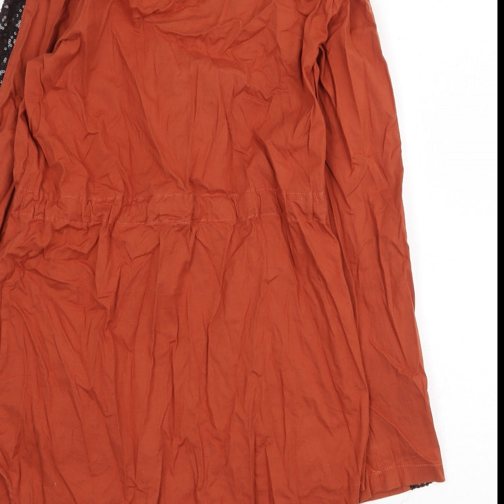 Alma Fashion Womens Orange Jacket Coat Size M Zip