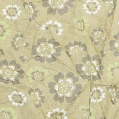 H&M Womens Green Floral Linen Straight & Pencil Skirt Size 10 Zip
