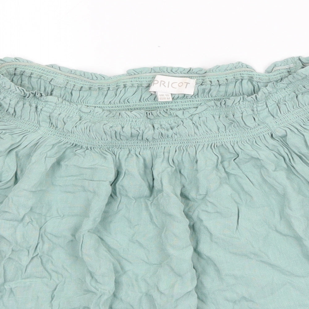 Apricot Womens Green Polyester Basic Blouse Size 12 Off the Shoulder - Bardot