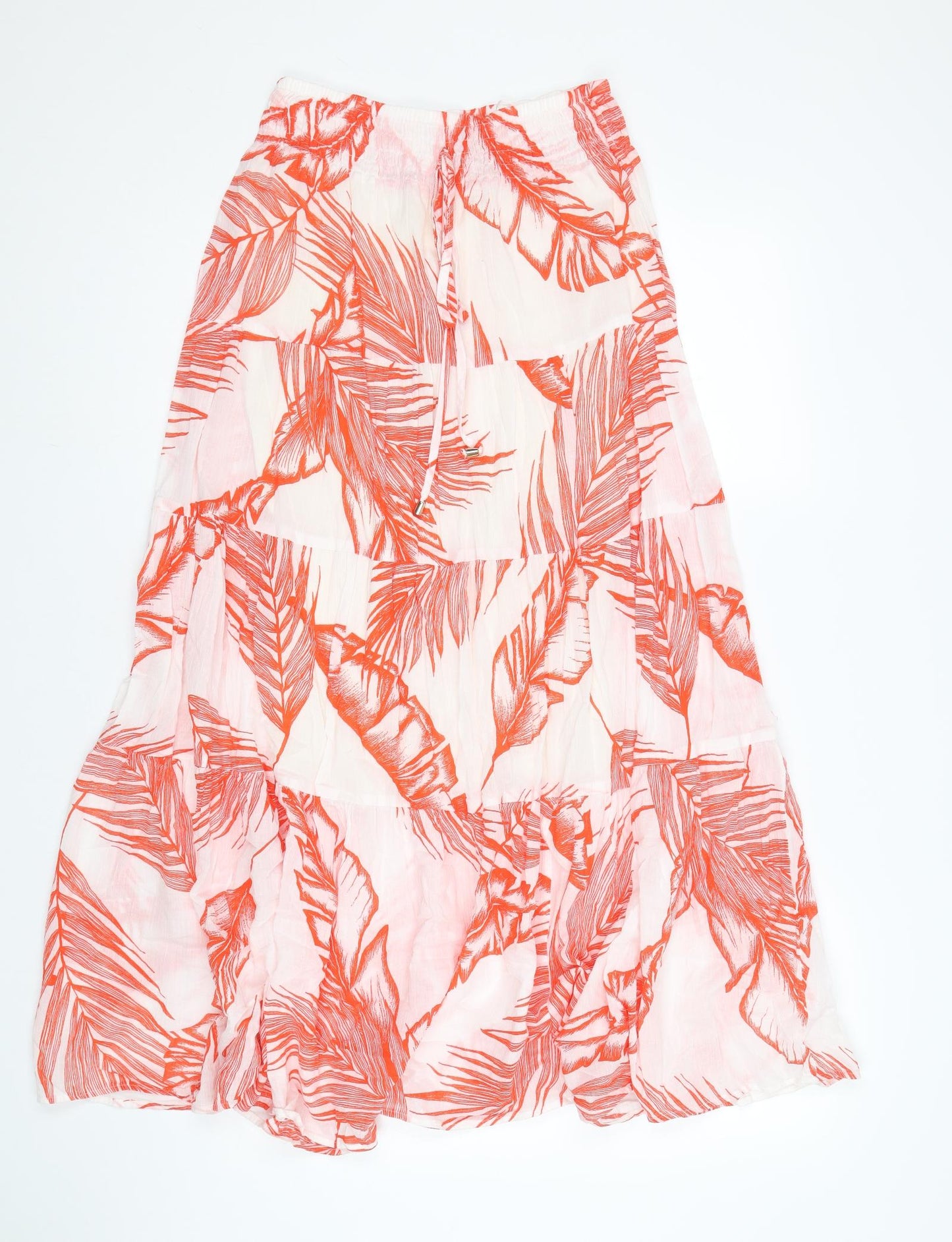 NEXT Womens White Floral Cotton Swing Skirt Size 10