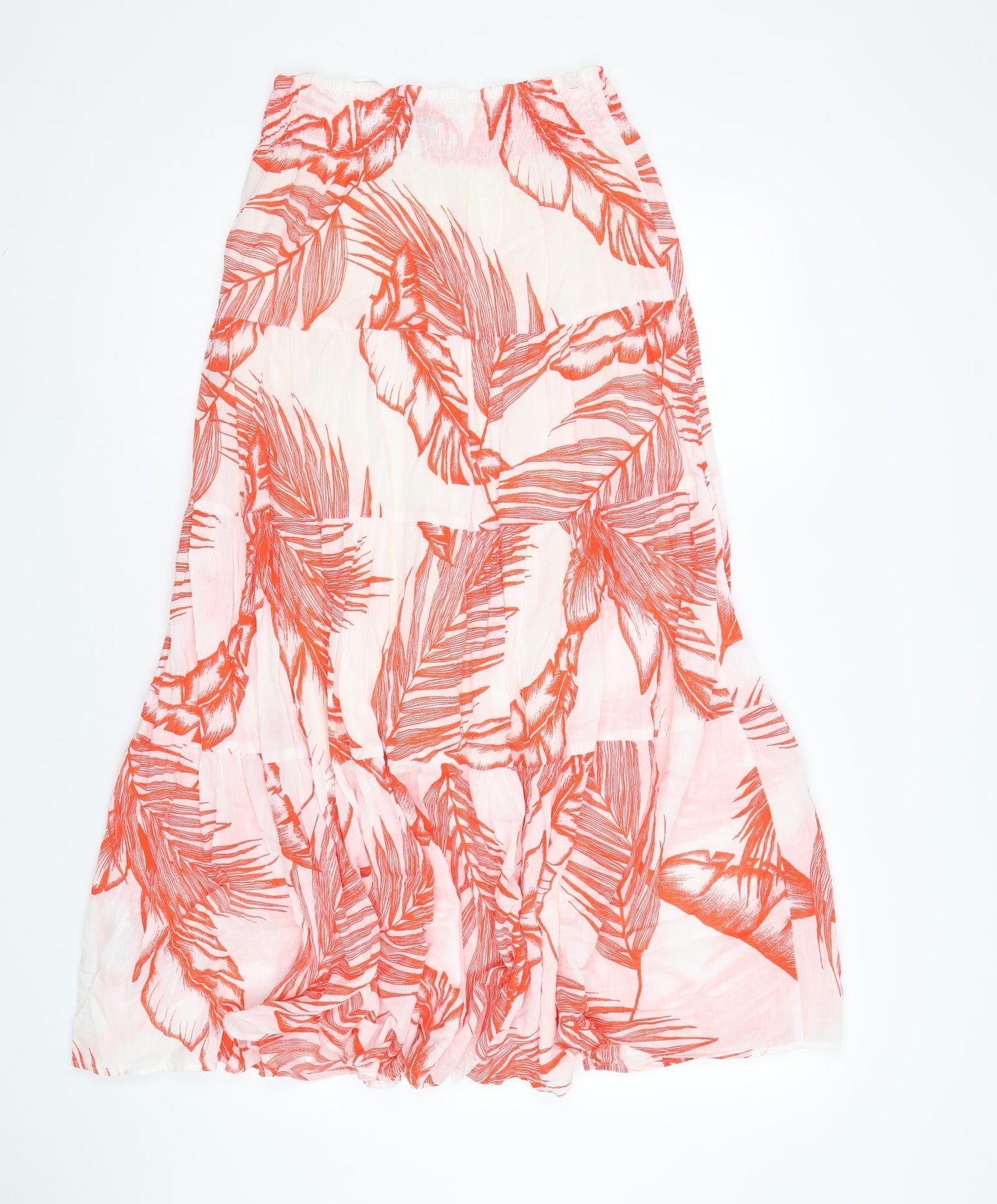NEXT Womens White Floral Cotton Swing Skirt Size 10